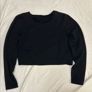Cropped Open Back Long Sleeve Tee